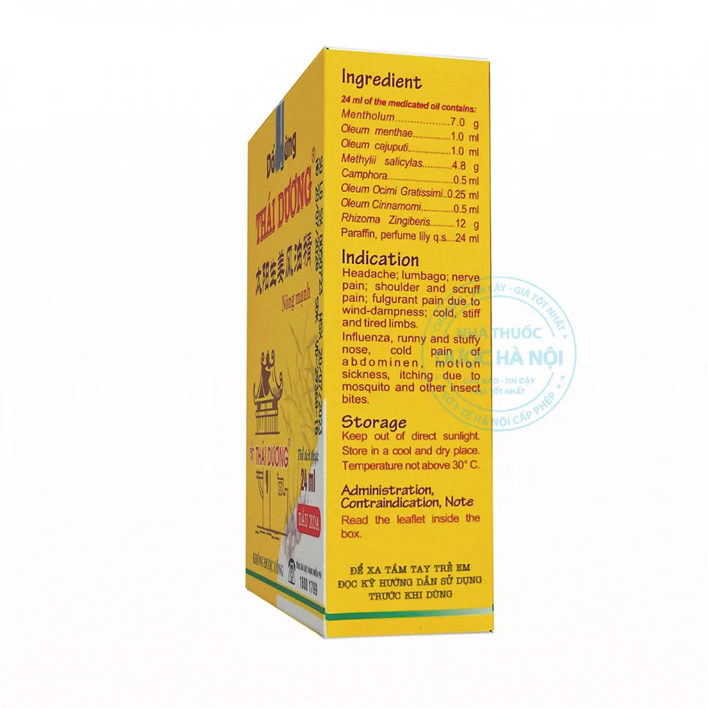 Dầu gừng Thái Dương 24ml