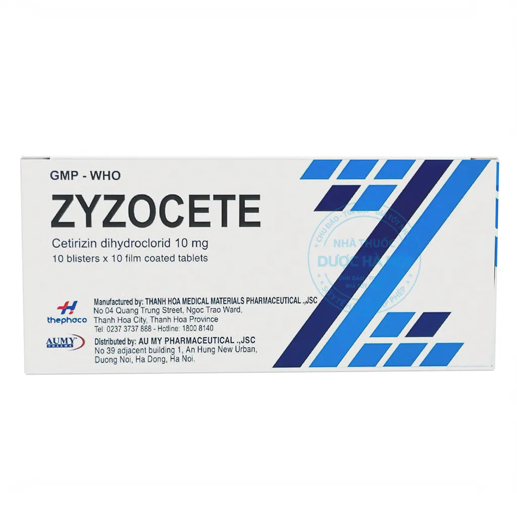 Zyzocete 10mg (1 Hộp x 10 vỉ/ 100 viên)