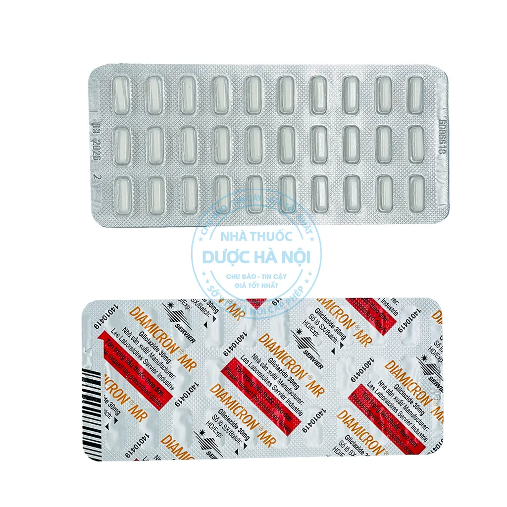 Diamicron MR 30mg (1 Hộp x 2 vỉ/ 60 Viên)