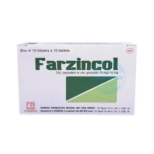 Thuốc Farzincol 10mg bổ sung kẽm phòng thiếu kẽm