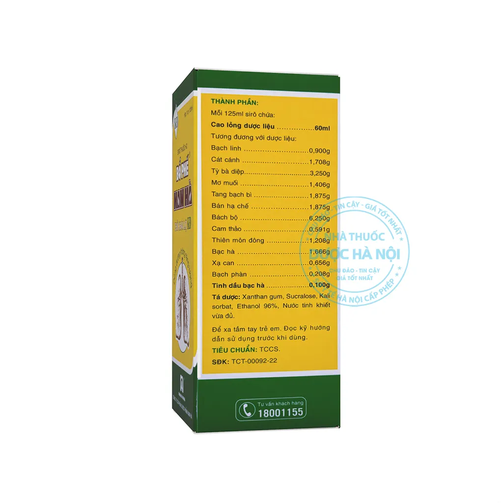 Siro Bổ Phế Nam Hà Không đường