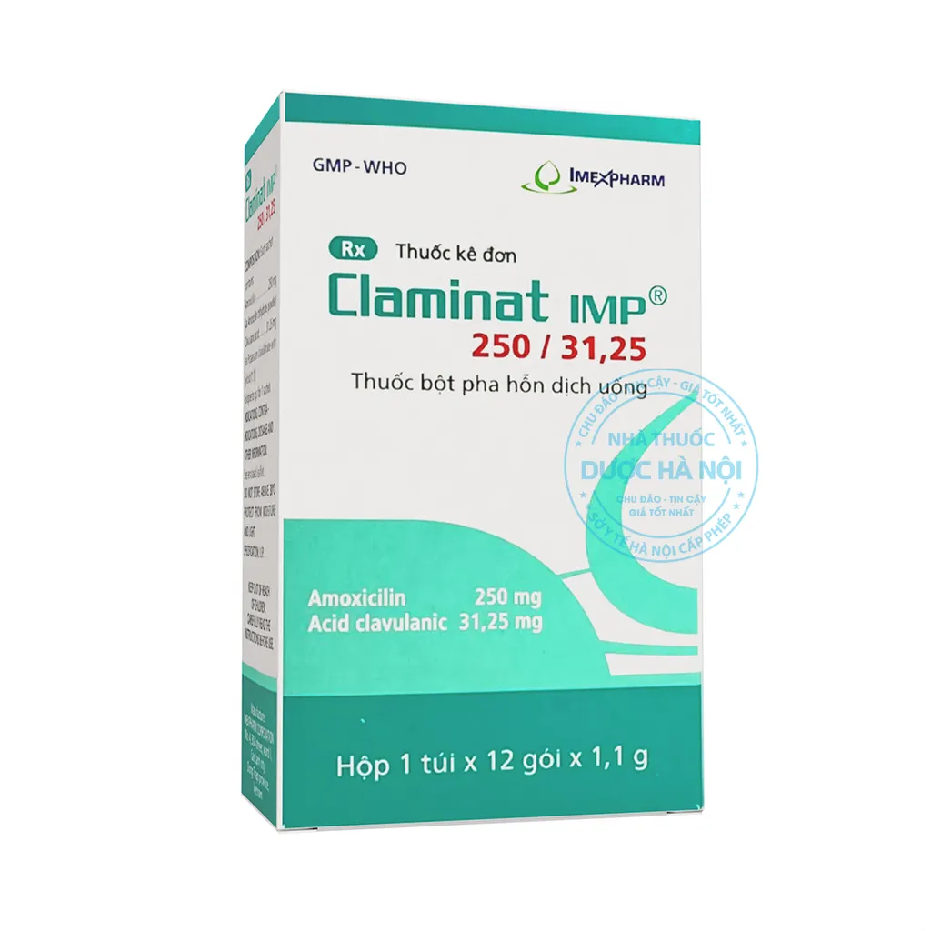 Thuốc kháng sinh Claminat IMP 250/31.25