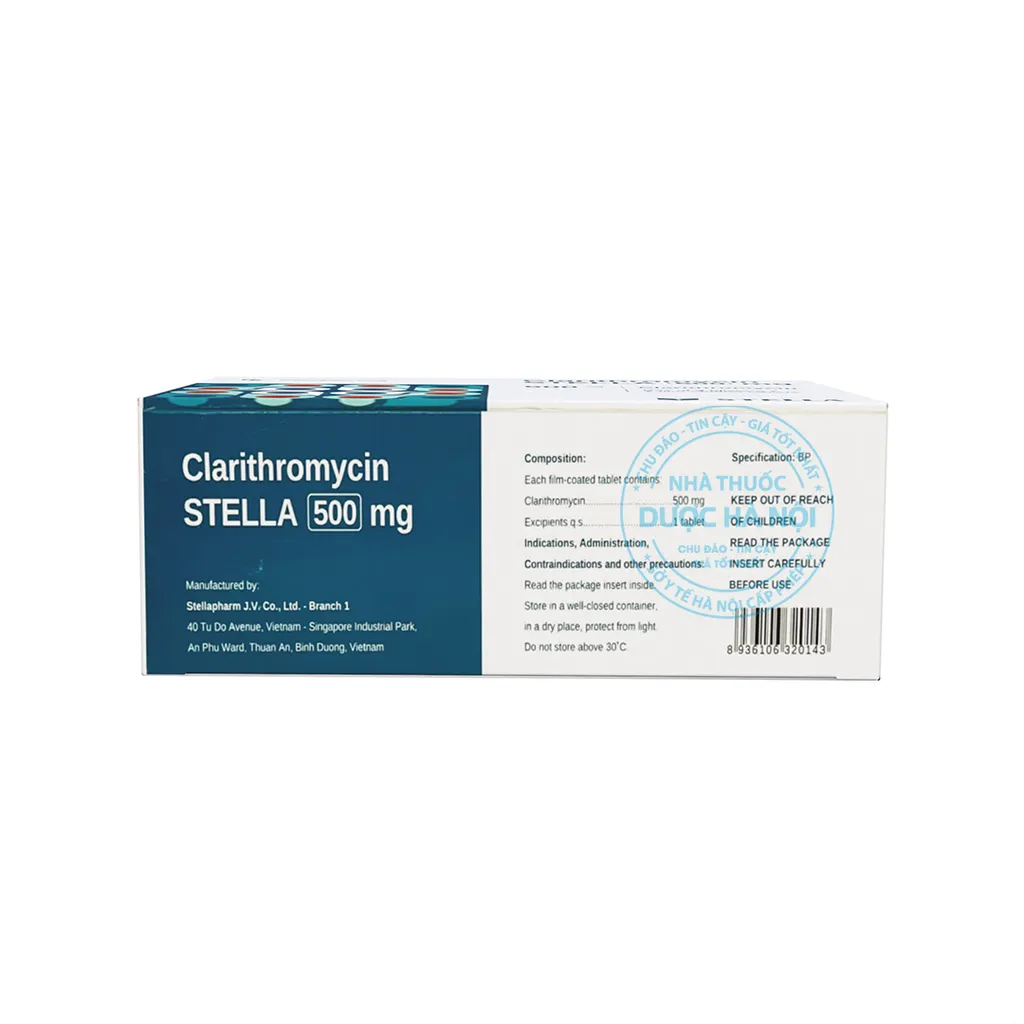 Thuốc Clarithromycin Stella 500mg