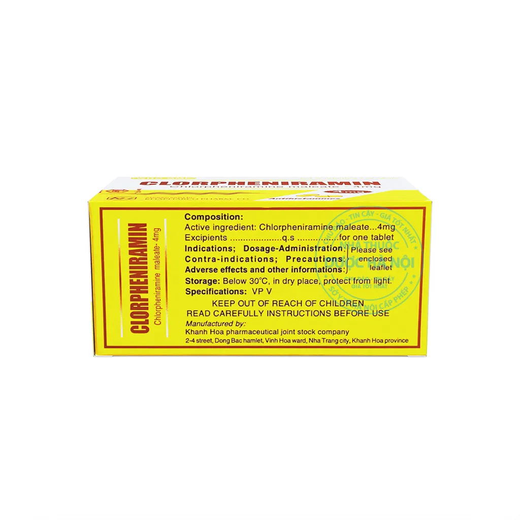 Thuốc Clorpheniramin 4mg