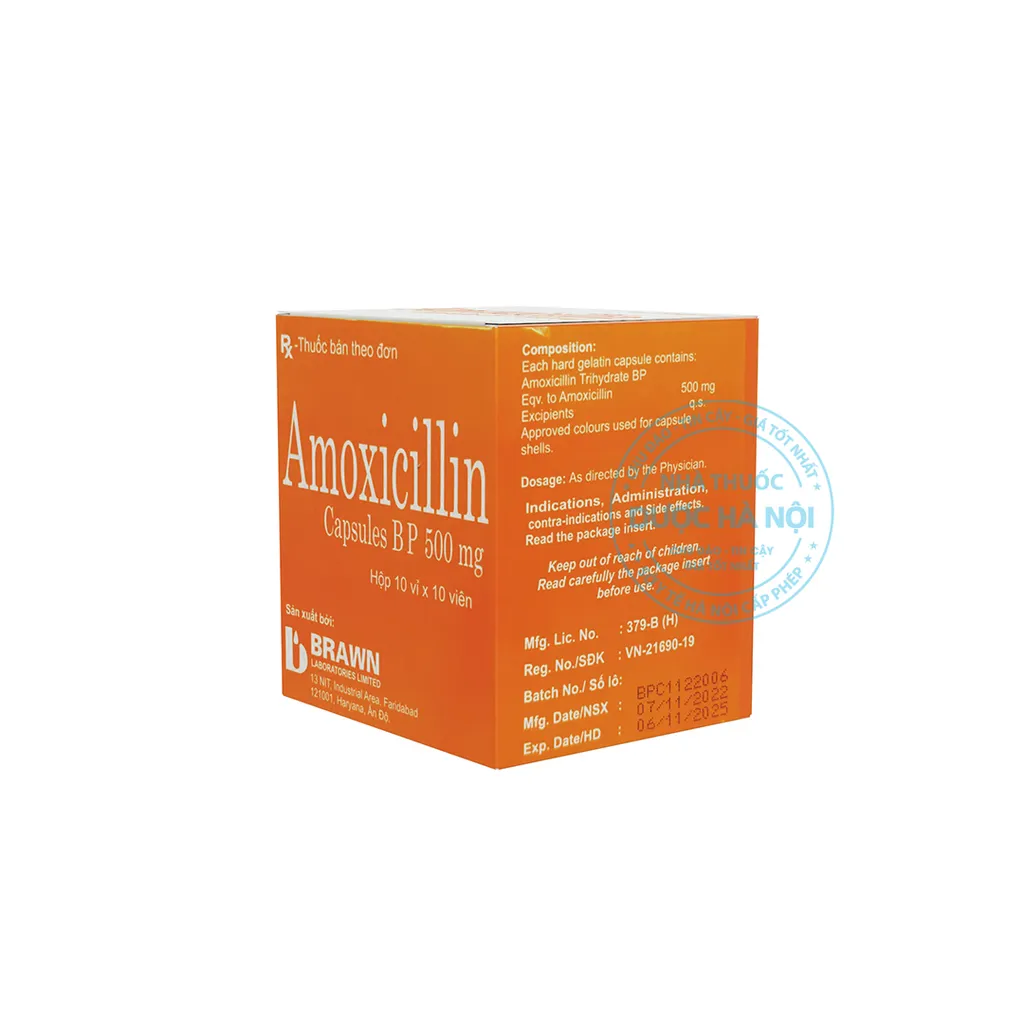 Thuốc Amoxicillin Capsules BP 500mg