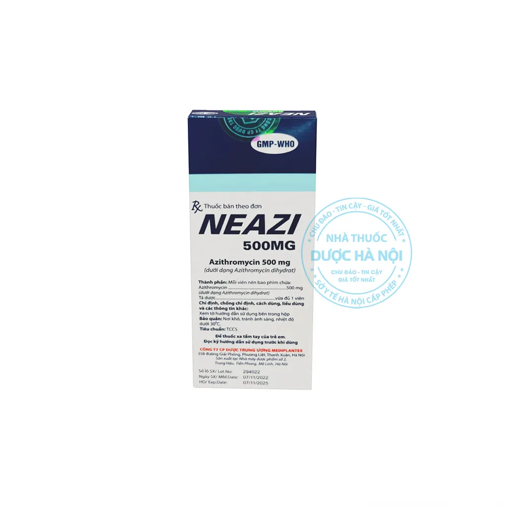 Thuốc kháng sinh Neazi 500mg