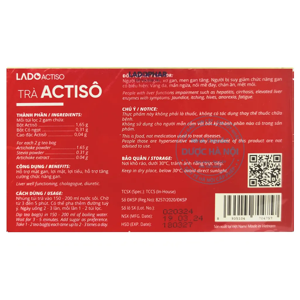 Trà Actiso Ladophar