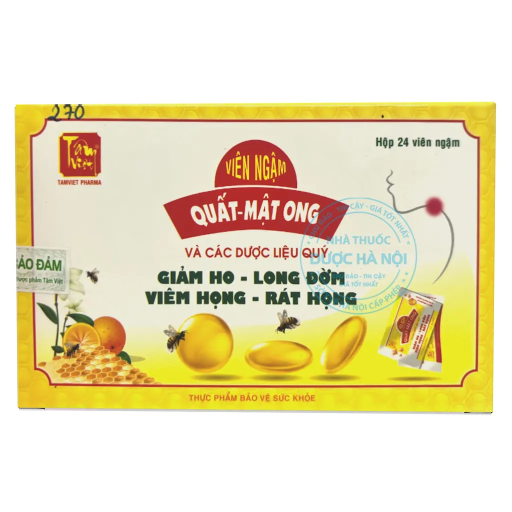 Viên ngậm Quất gừng mật ong Tâm Việt