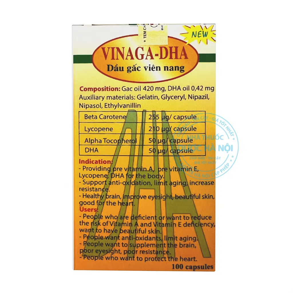 Viên nang dầu gấc Vinaga DHA