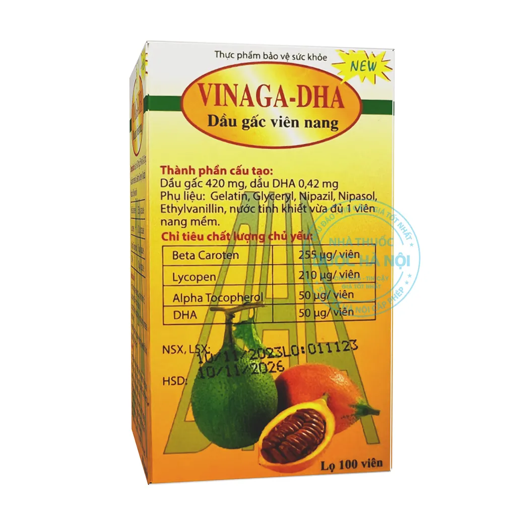 Viên nang dầu gấc Vinaga DHA