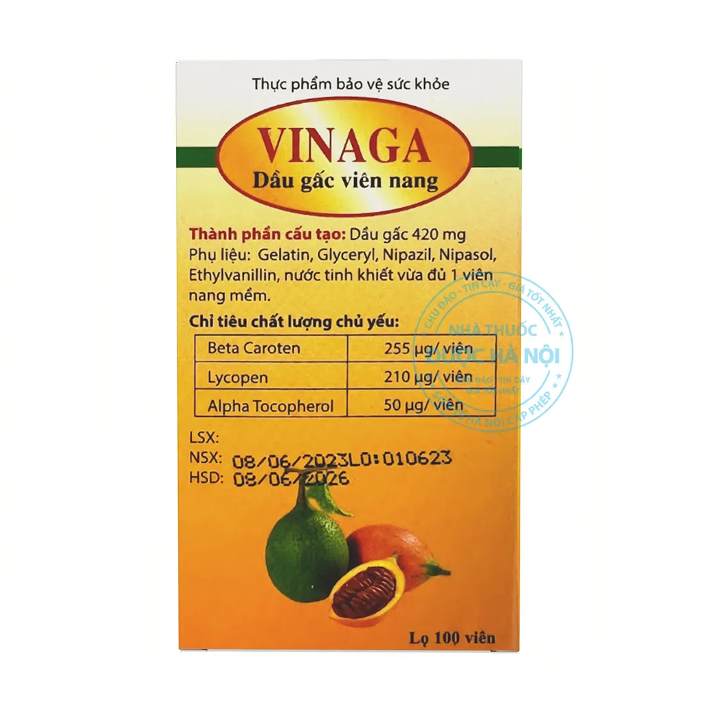 Viên uống Dầu Gấc Vinaga