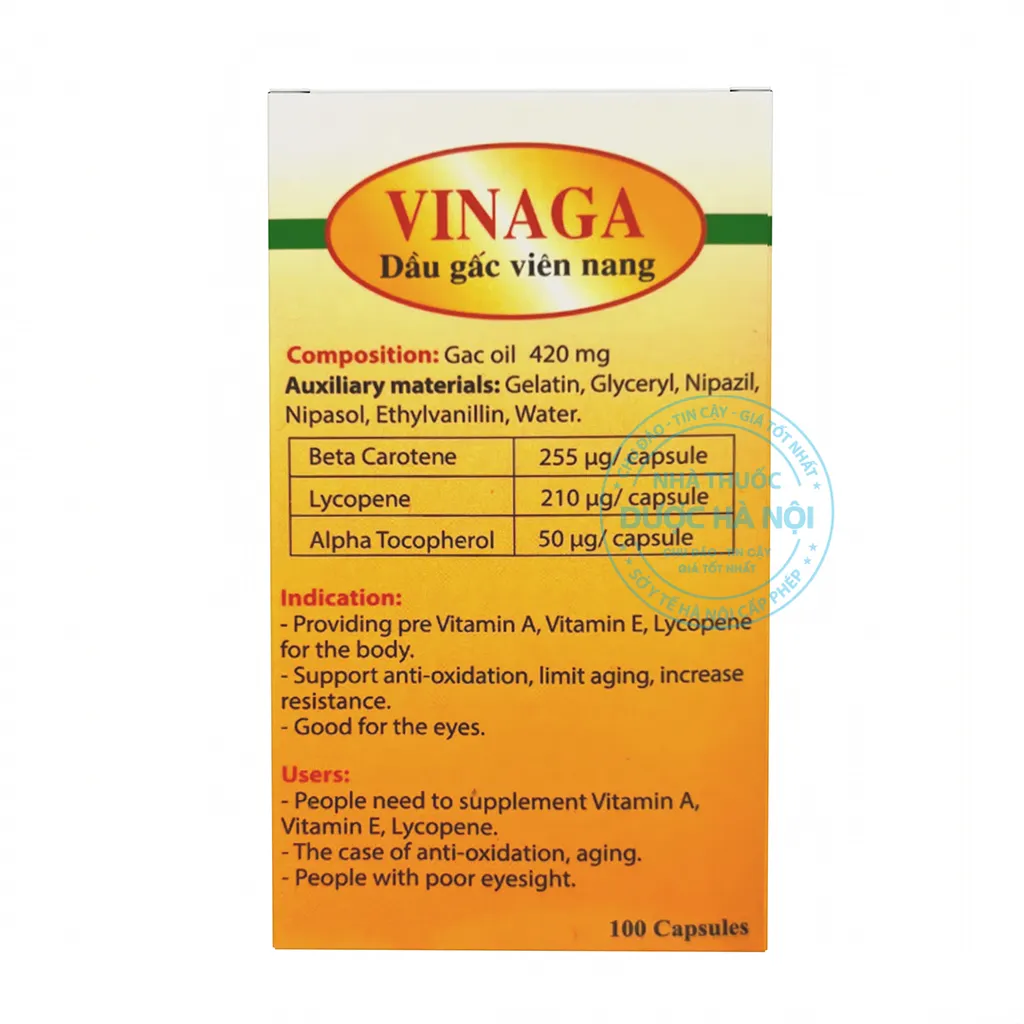 Viên uống Dầu Gấc Vinaga