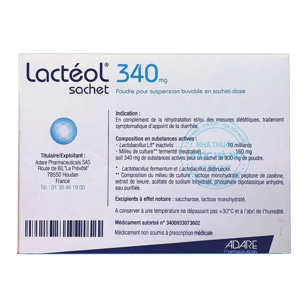 Bột pha uống Lacteol 340mg