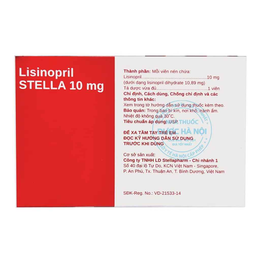 Thuốc Lisinopril 10mg Stella