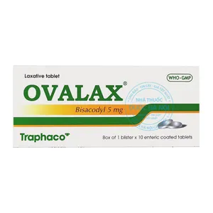 Viên nhuận tràng Ovalax 10mg điều trị táo bón cấp tính và mãn tính.