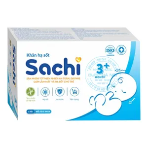 Khăn hạ sốt Sachi 0+ chăm sóc sức khỏe dành riêng cho trẻ  bị sốt, quấy khóc