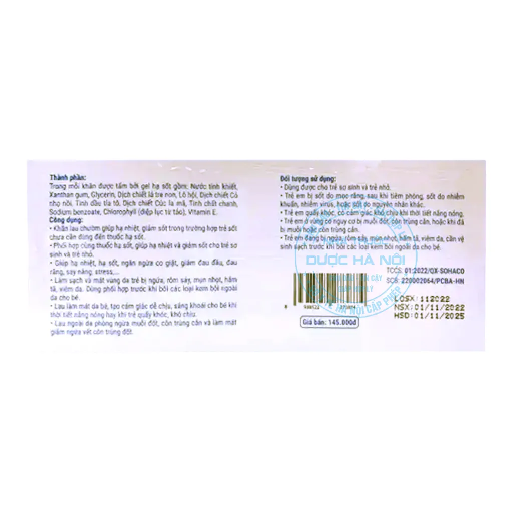 Khăn hạ sốt Sachi 0+