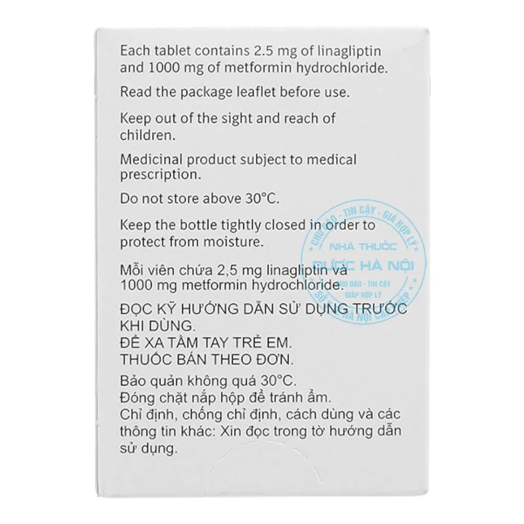 Thuốc Trajenta Duo 2.5mg/1000mg