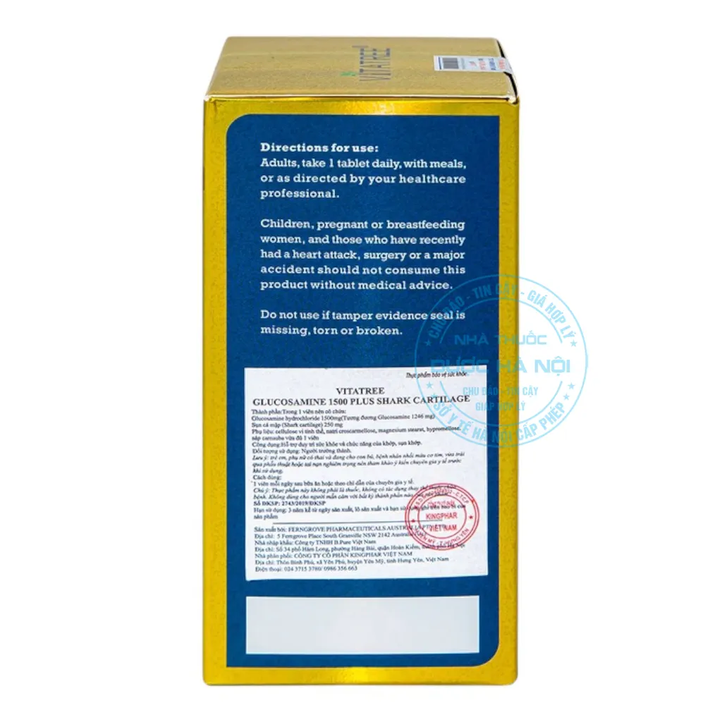 Viên uống Vitatree Glucosamine 1500 Plus Shark Cartilage
