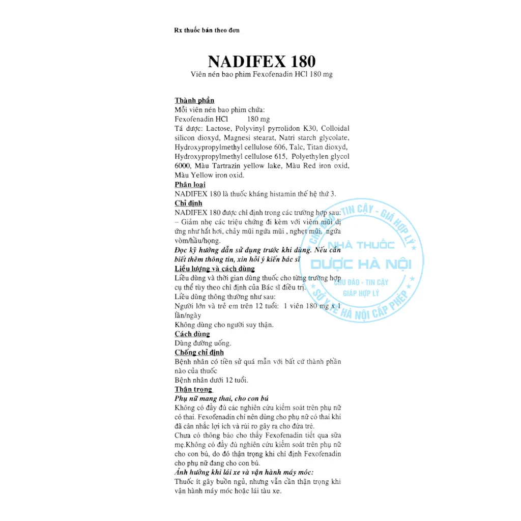 Thuốc Nadifex 180mg