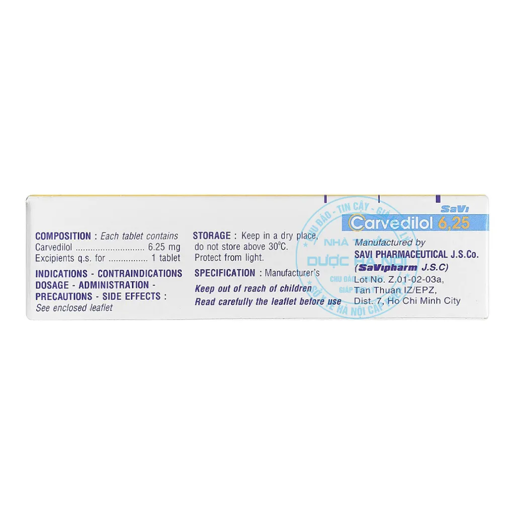 Thuốc Carvedilol 6.26mg