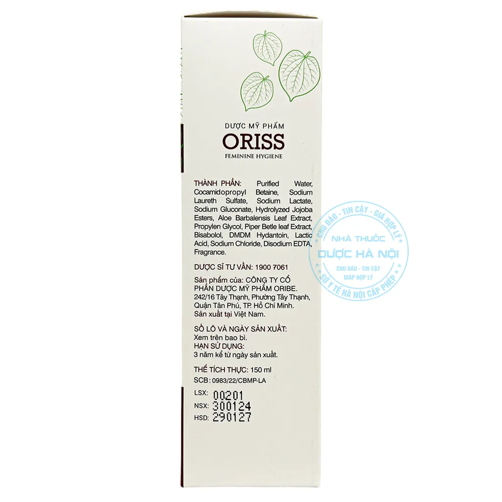 Dung dịch vệ sinh phụ nữ Oriss 150ml