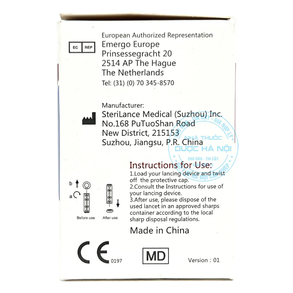 Que thử đường huyết Safe - Accu Sinocare