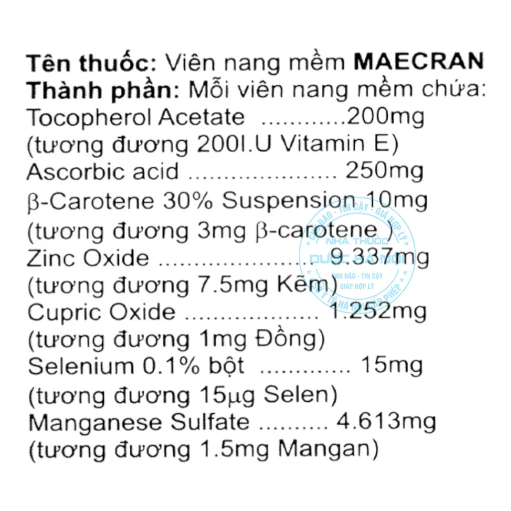 Viên nang mềm Maecran