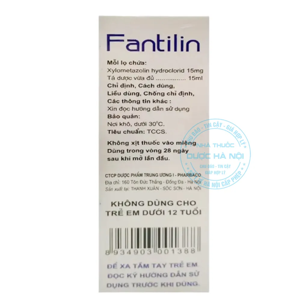 Thuốc xịt Fantilin Pharbaco