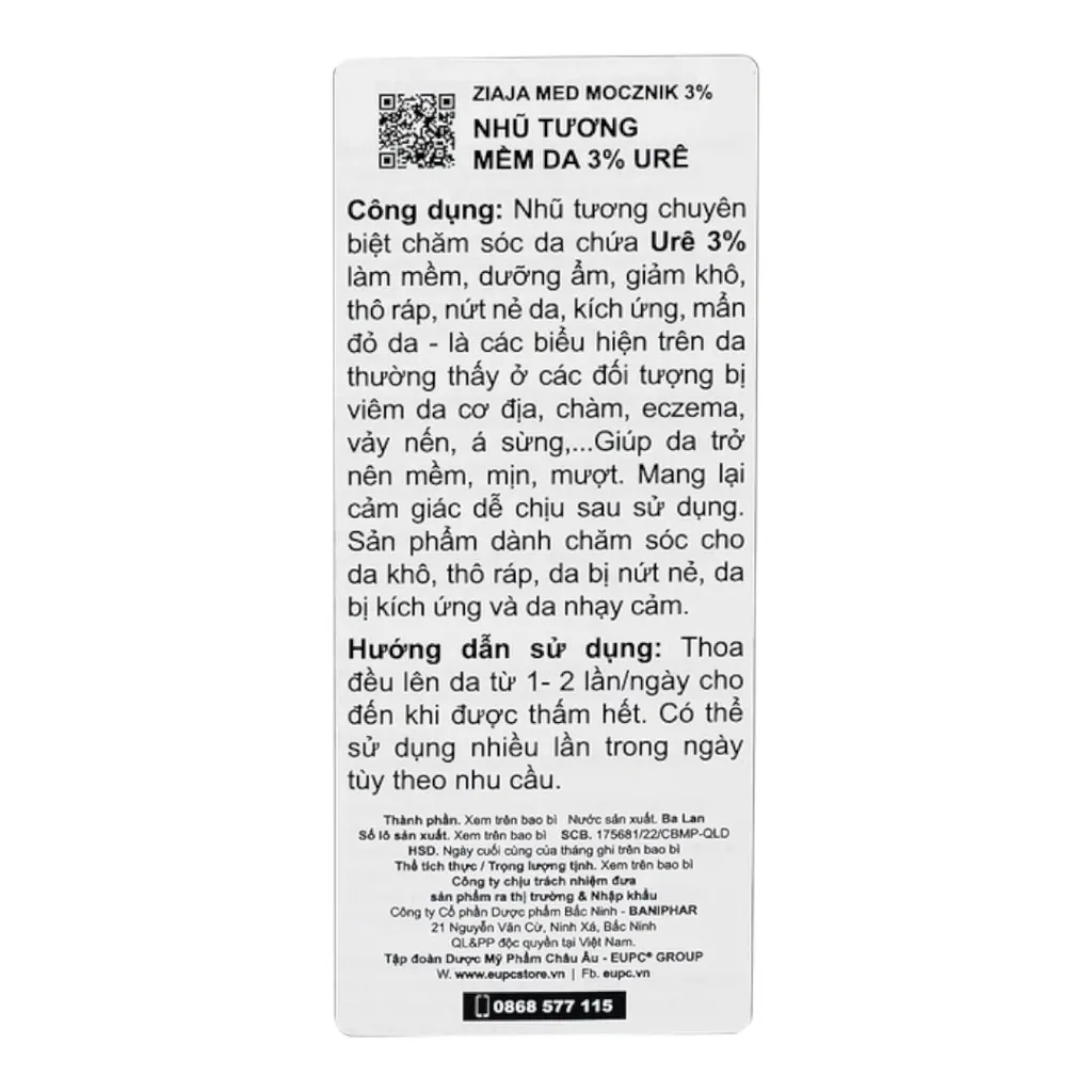 Kem dưỡng da Ziaja Mocznik 3%