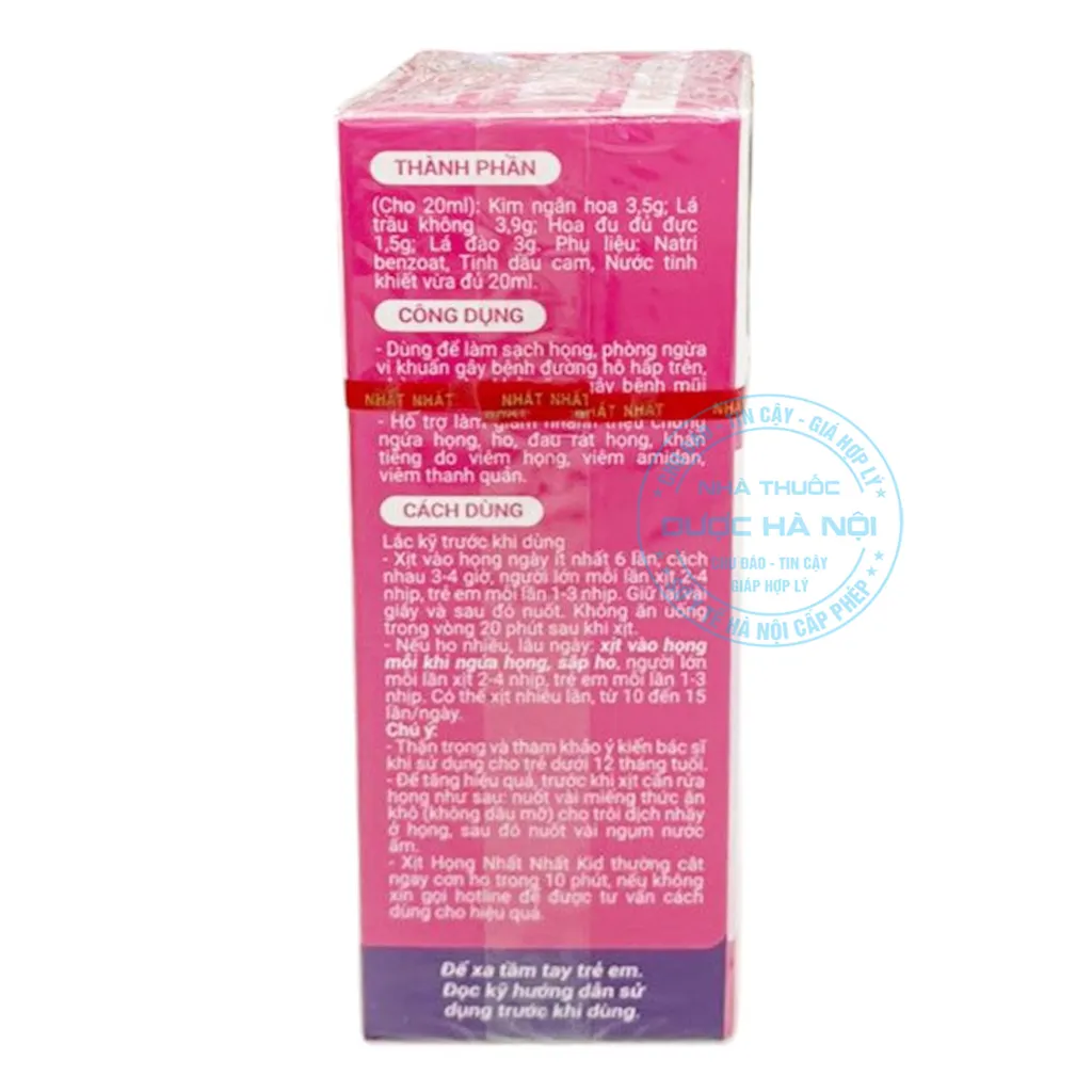 Xịt họng Nhất Nhất trẻ em