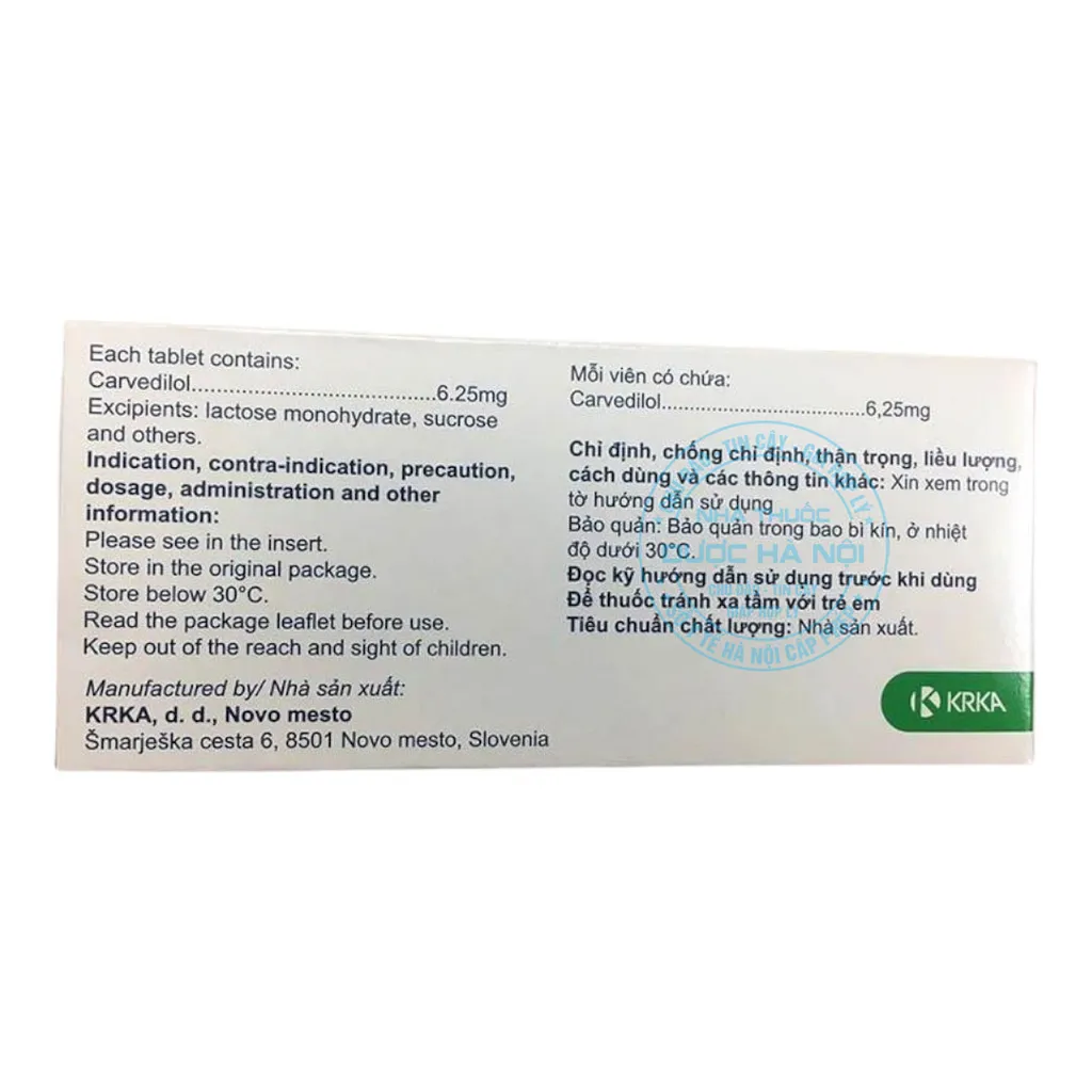 Thuốc Coryol 6,25mg Krka