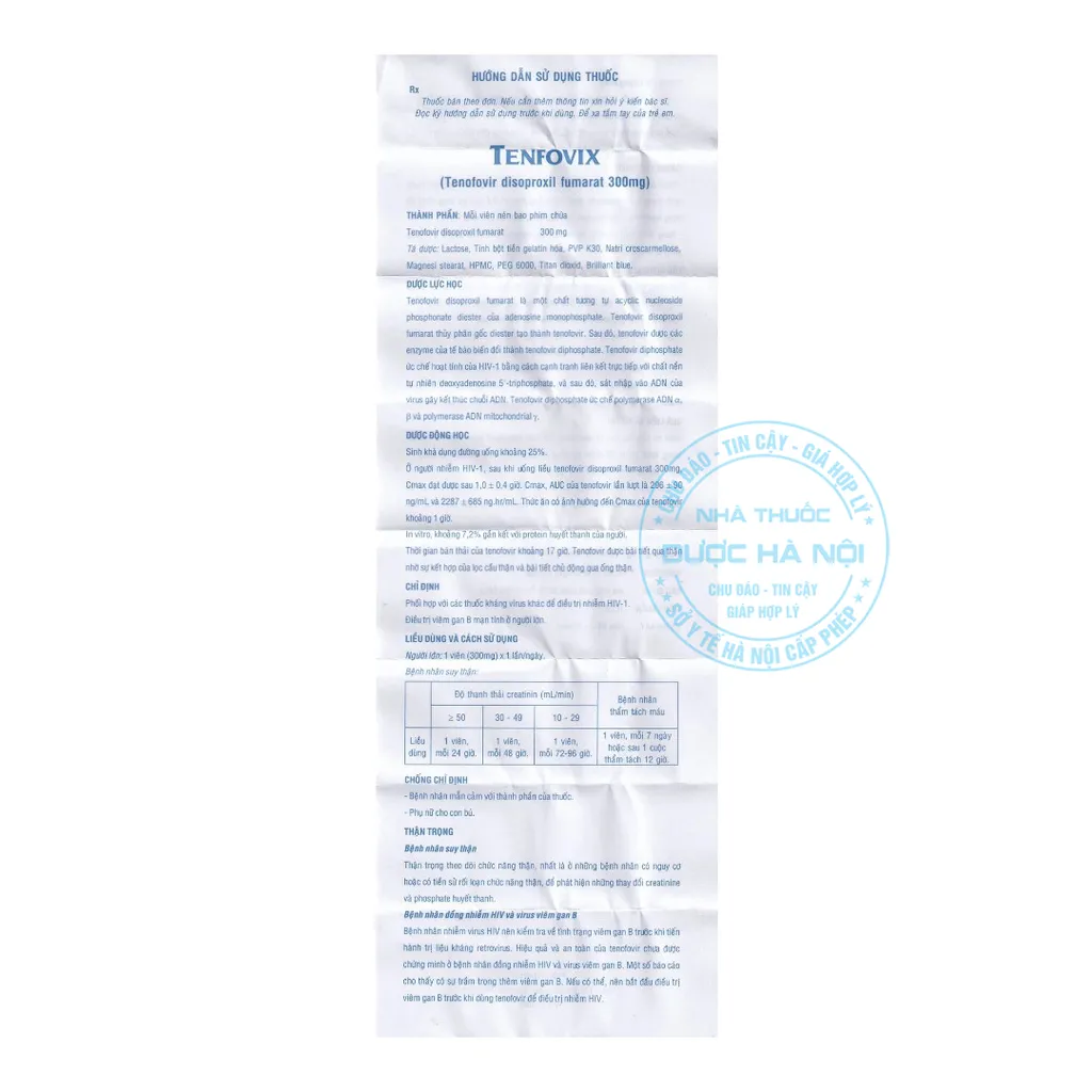 Thuốc Tenfovix 300mg