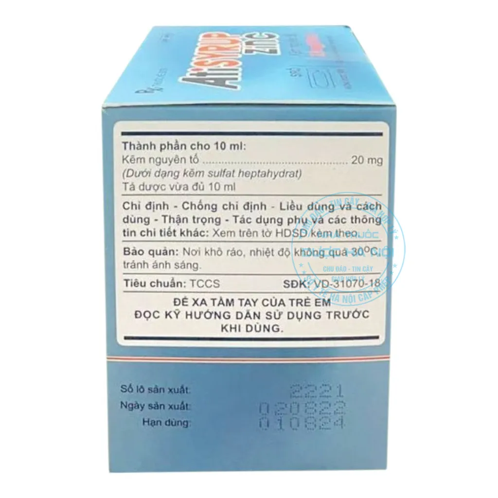 Siro Atisyrup Zinc 20mg/10ml