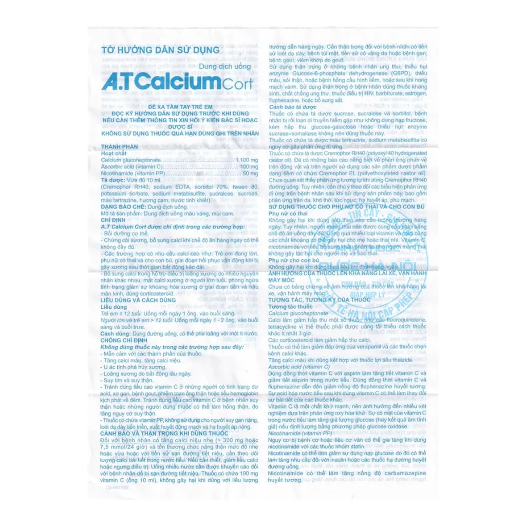 Thuốc A.T Calcium Cort