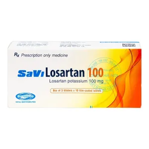 Thuốc Savi Losartan 100mg điều trị tăng huyết áp ở người lớn và trẻ em