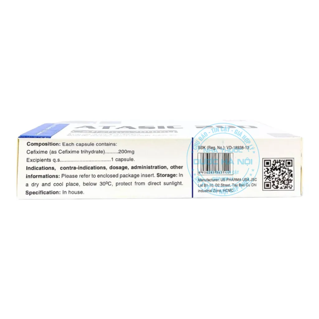Thuốc kháng sinh Atasic 200mg USP
