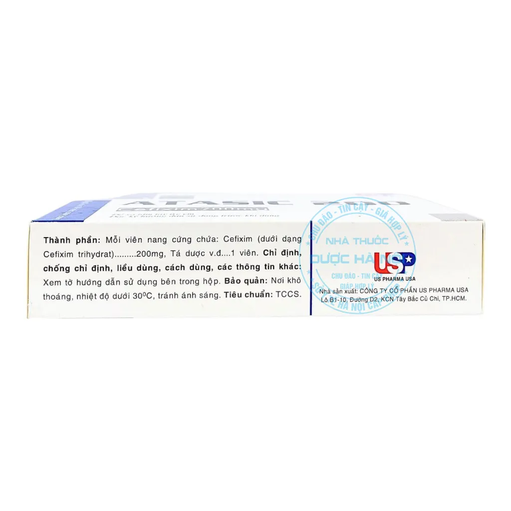 Thuốc kháng sinh Atasic 200mg USP