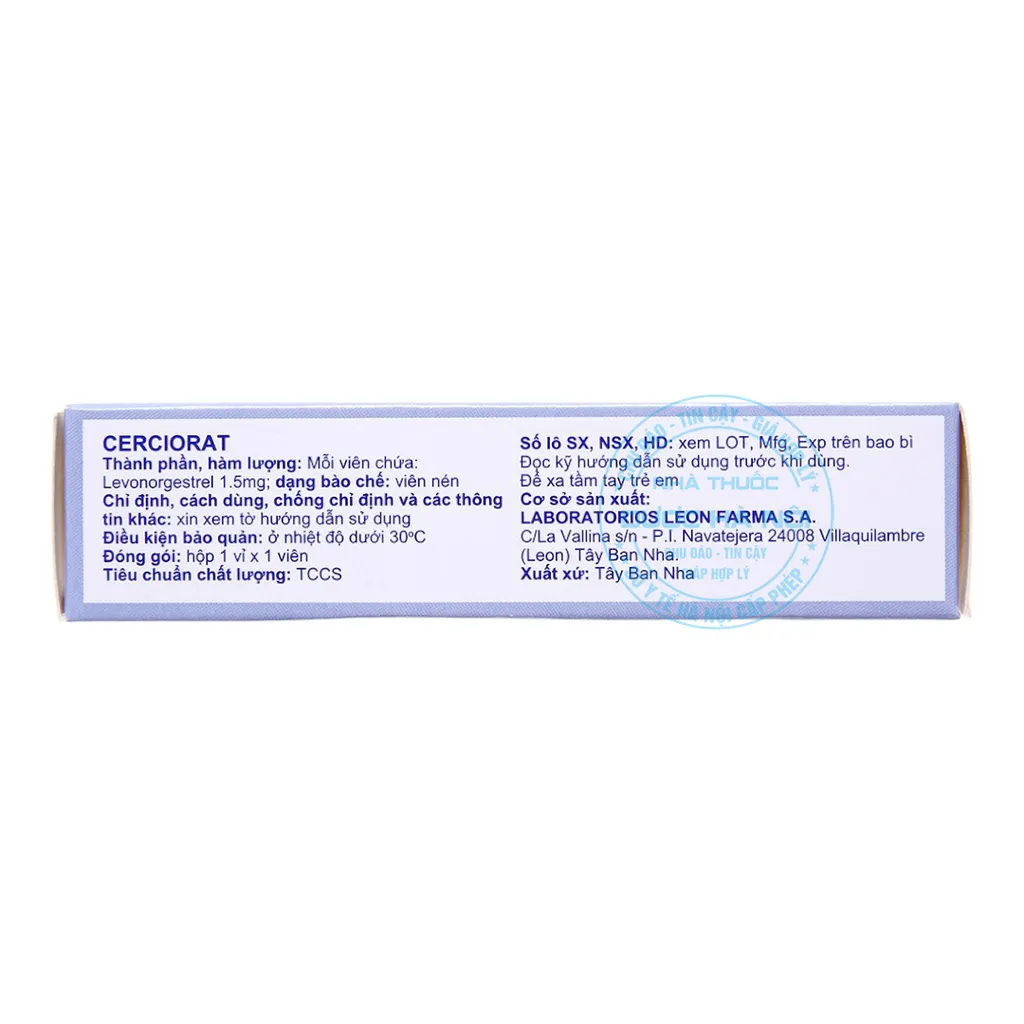 Thuốc tránh thai khẩn cấp Cerciorat