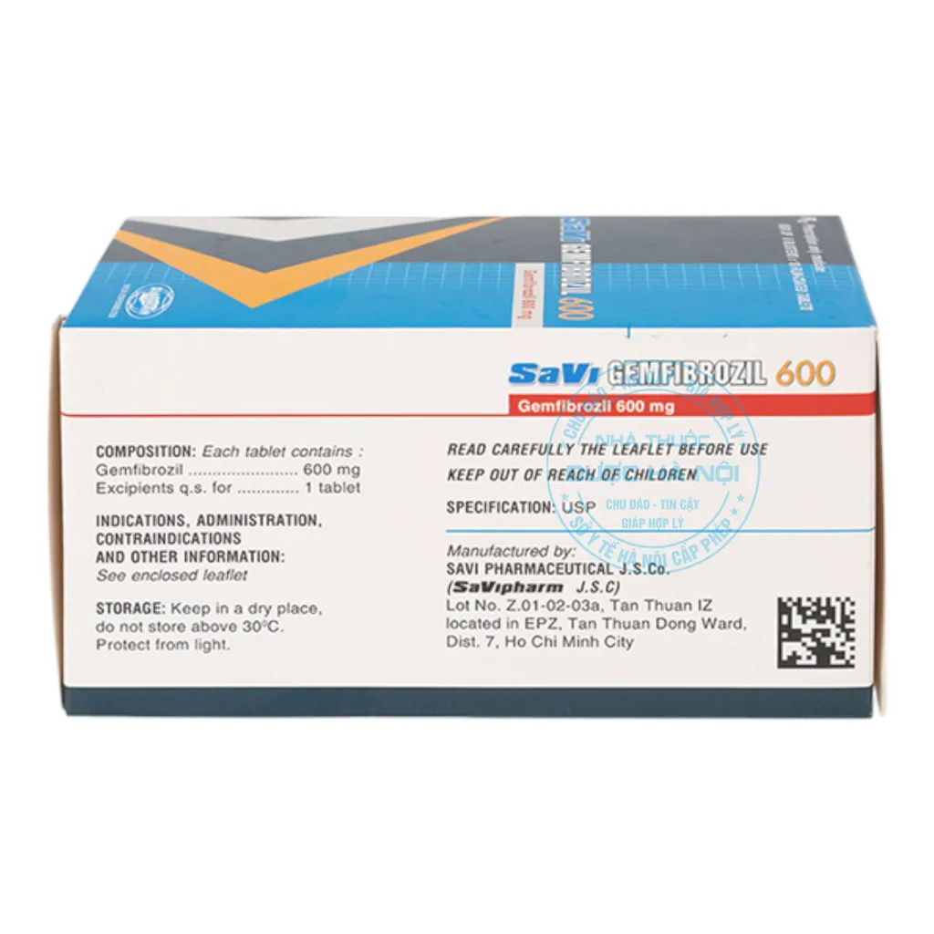 Thuốc Savi Gemfibrozil 600mg