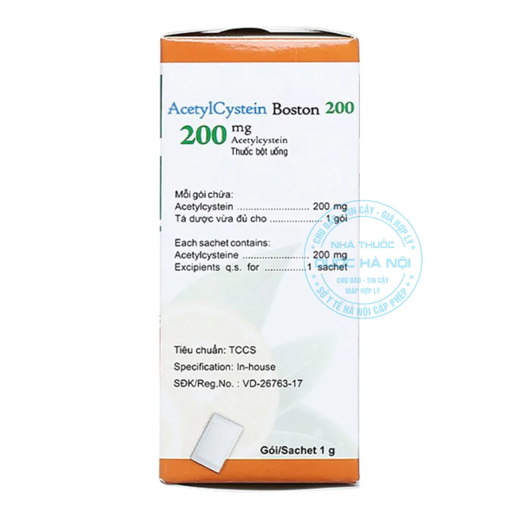 Thuốc Acetylcystein Boston 200mg