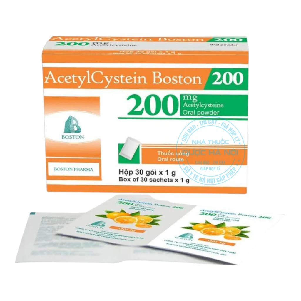 Thuốc Acetylcystein Boston 200mg