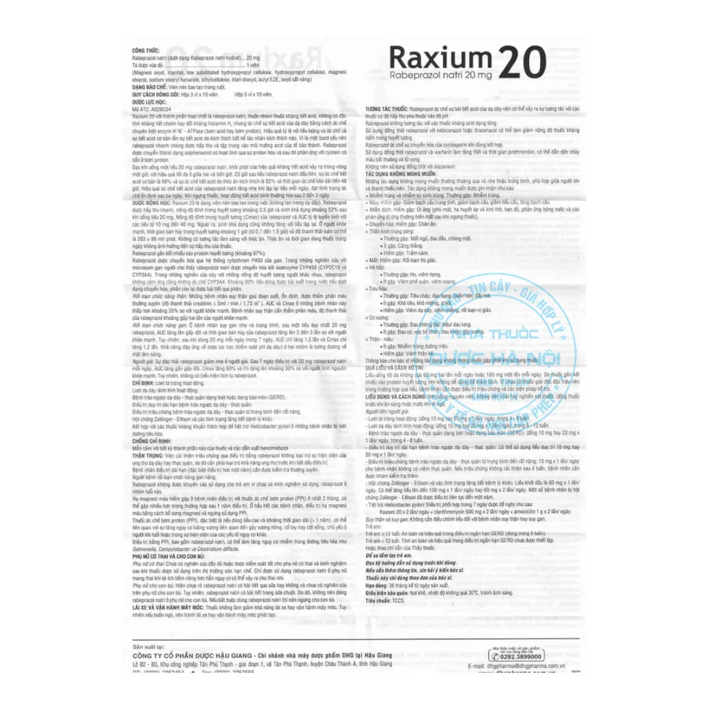 Thuốc Raxium 20mg