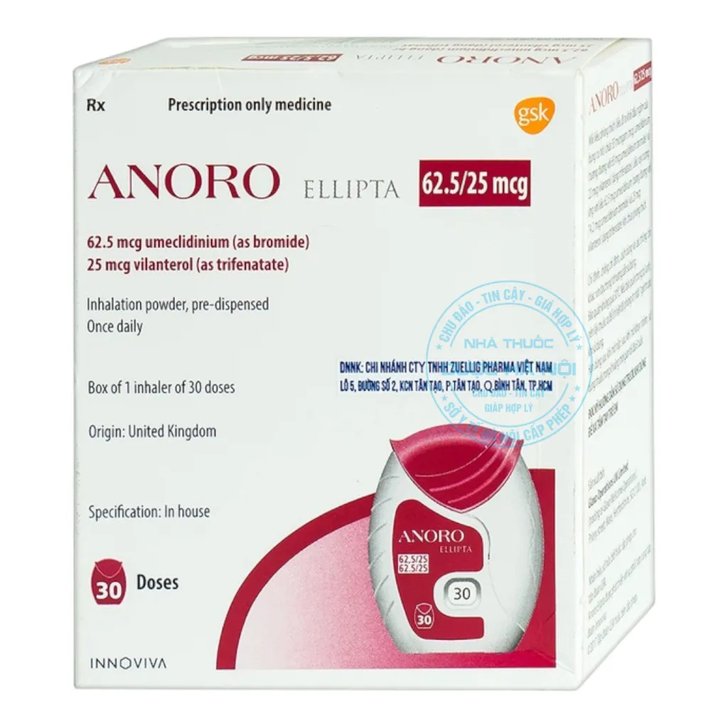 Thuốc Anoro Ellipta 62.5/25mcg GSK