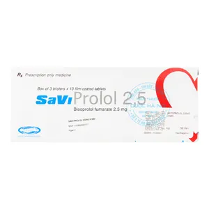 Thuốc SaVi Prolol 2,5 điều trị tăng huyết áp, đau thắt ngực và suy tim