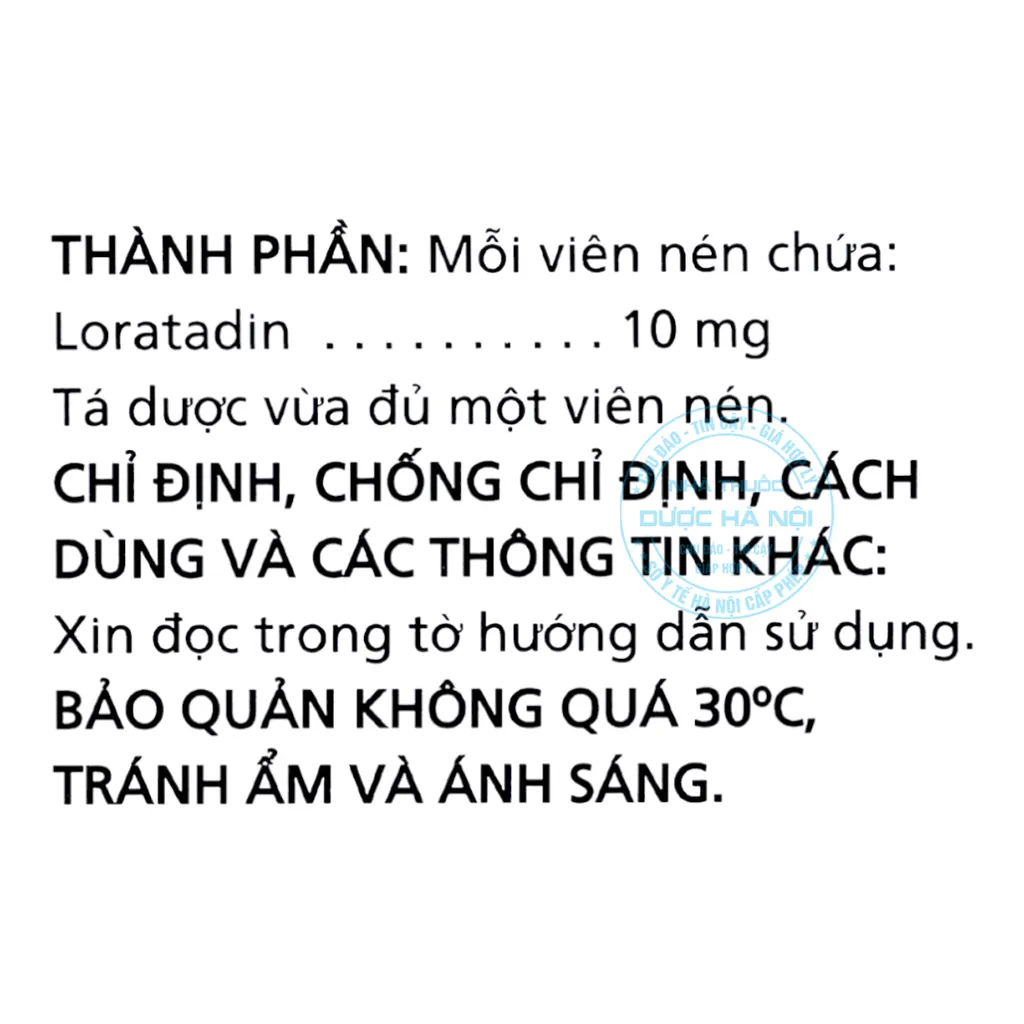 Thuốc Loratadin 10mg Traphaco
