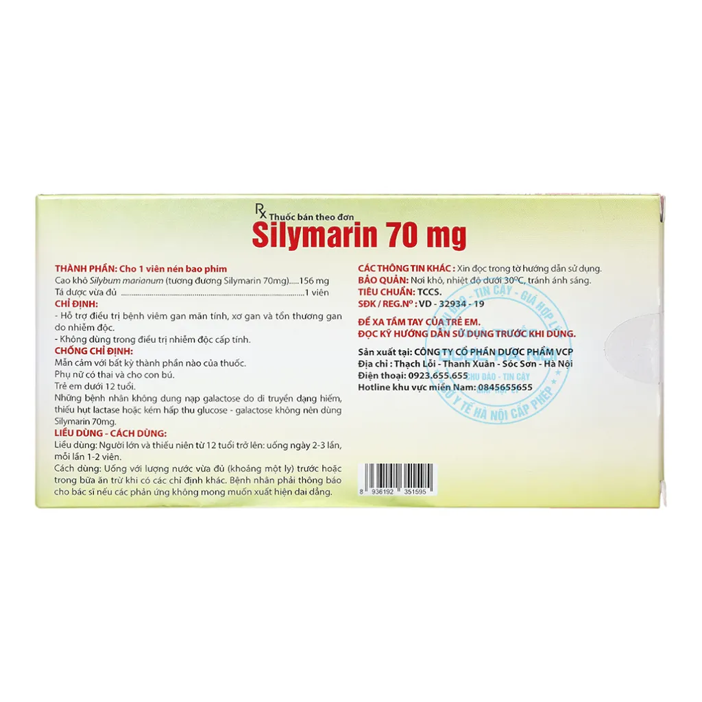 Thuốc Silymarin 70mg VCP