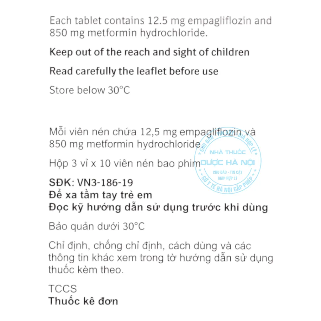 Thuốc Jardiance Duo 12.5mg/850mg