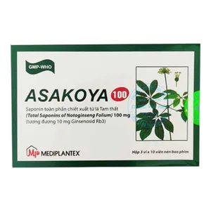 Thuốc Asakoya 100 điều trị mất ngủ, khó ngủ, tim đập nhanh