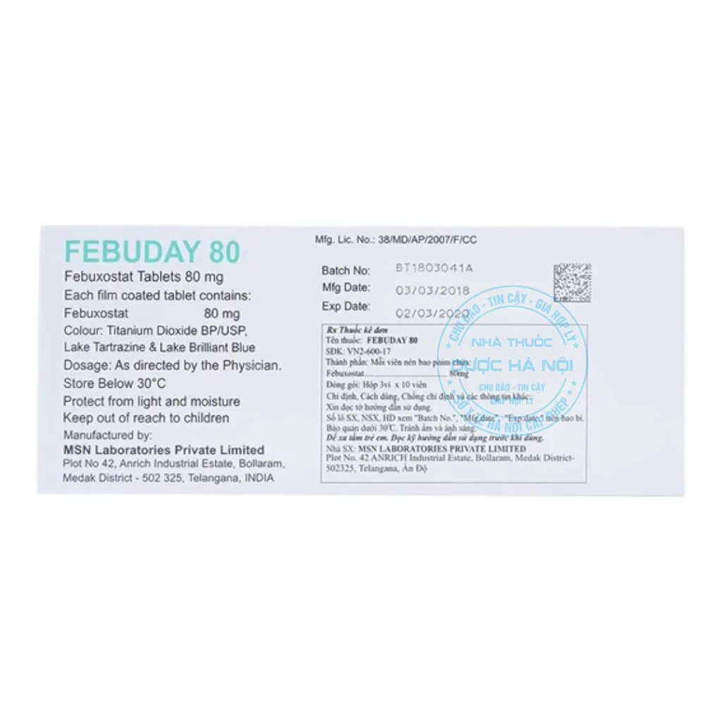 Thuốc Febuday 80 MSN